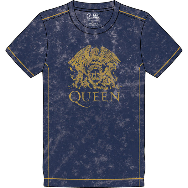 Queen Unisex T-Shirt (Snow Wash): Classic Crest