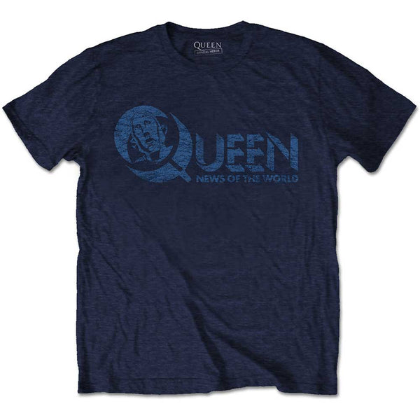 Queen | Official Band T-Shirt | News of the World 40th Vintage Logo (Back Print)