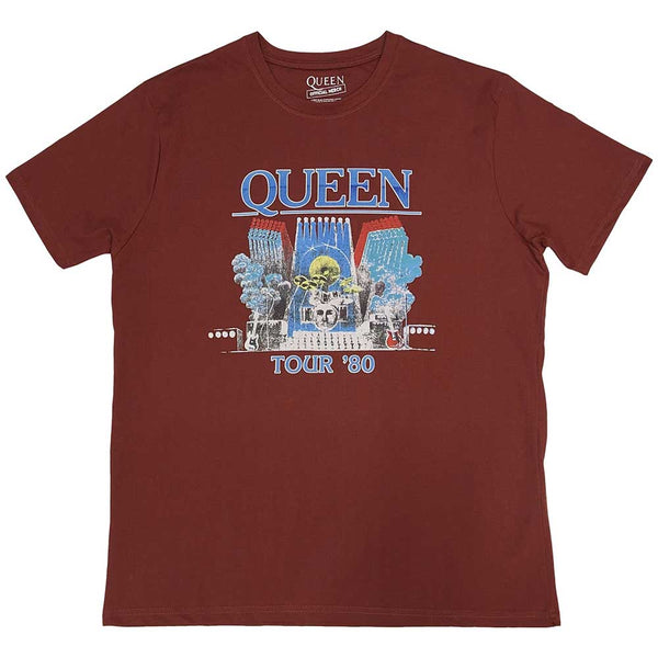Queens | Official Band T-Shirt | Tour '80 Red