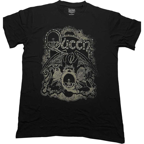 Queen | Official Band T-Shirt | Ornate Crest (Diamante)