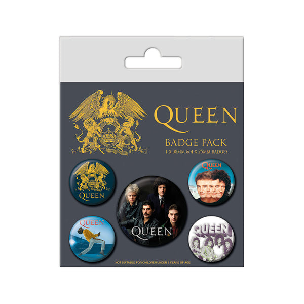 Queen Gift Set with boxed Coffee Mug, Woven Keychain, 5 x Button Badges