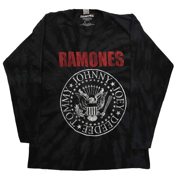 Ramones Unisex Long Sleeved T-Shirt: Presidential Seal (Dip-Dye)