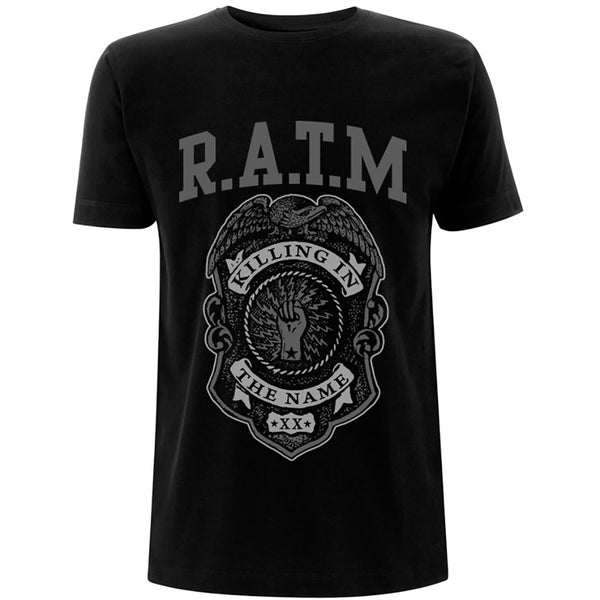 Rage Against The Machine | Official Band T-Shirt | Grey Police Badge