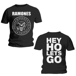 Ramones Unisex Tee: Hey Ho (Front & Back) (Back Print)