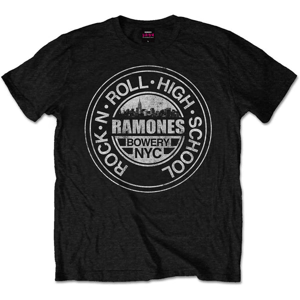 Ramones | Official Band T-Shirt | Rock 'n Roll High School, Bowery, NYC