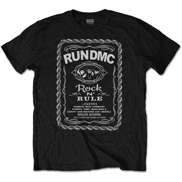 Run DMC | Official Band T-Shirt | Rock N' Rule Whiskey Label