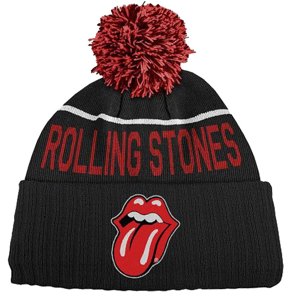 The Rolling Stones Unisex Bobble Beanie Hat: Classic Tongue