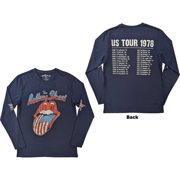 The Rolling Stones | Official Band Long Sleeve T-Shirt | US Tour '78 (Back & Sleeve Print)