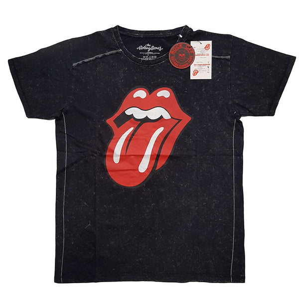 The Rolling Stones Unisex Snow Wash Tee: Classic Tongue