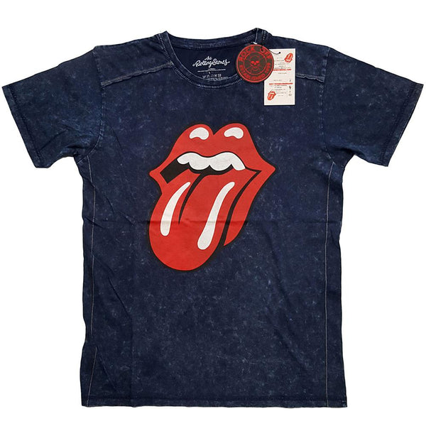 The Rolling Stones Unisex Snow Wash Tee: Classic Tongue