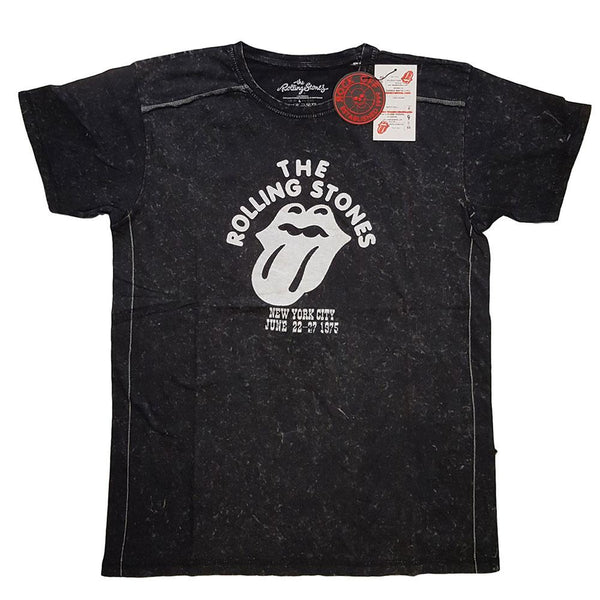 The Rolling Stones Unisex Snow Wash Tee: NYC '75