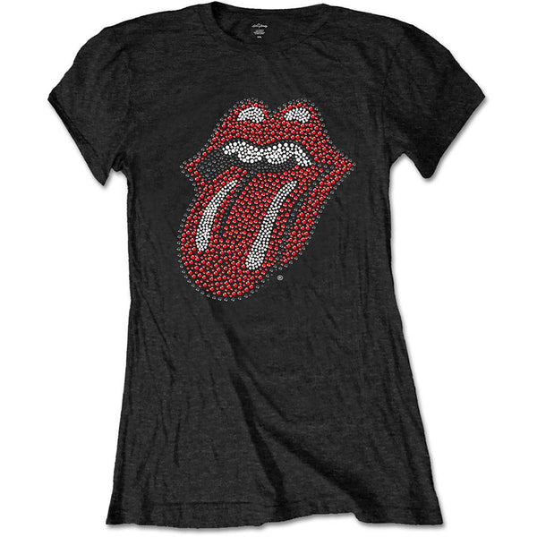 The Rolling Stones  | Official Ladies T-shirt |  Classic Tongue (Diamante)