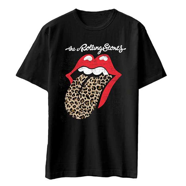 The Rolling Stones Unisex T-Shirt: Leopard Print Tongue