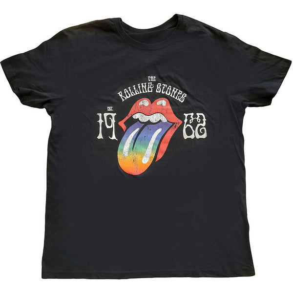 The Rolling Stones | Official Band T-Shirt | Sixty Rainbow Tongue '62 (Puff Print)