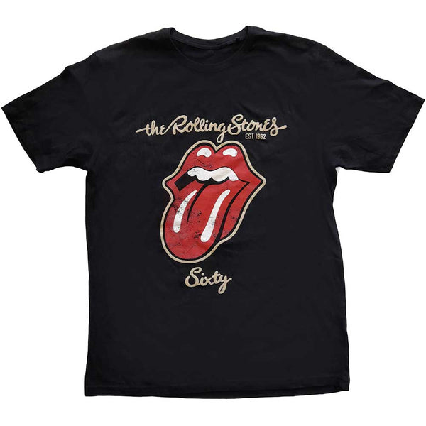 The Rolling Stones | Official Band T-Shirt | Sixty Plastered Tongue (Suede Applique)