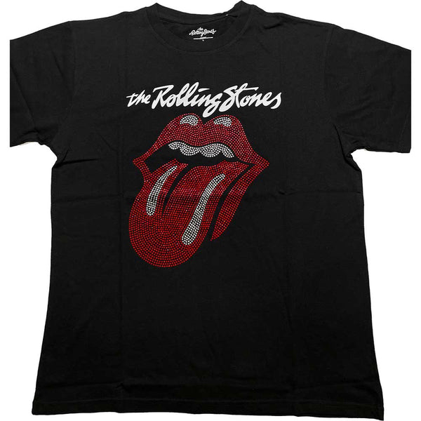 The Rolling Stones | Official Band T-Shirt | Logo & Tongue (Diamante)