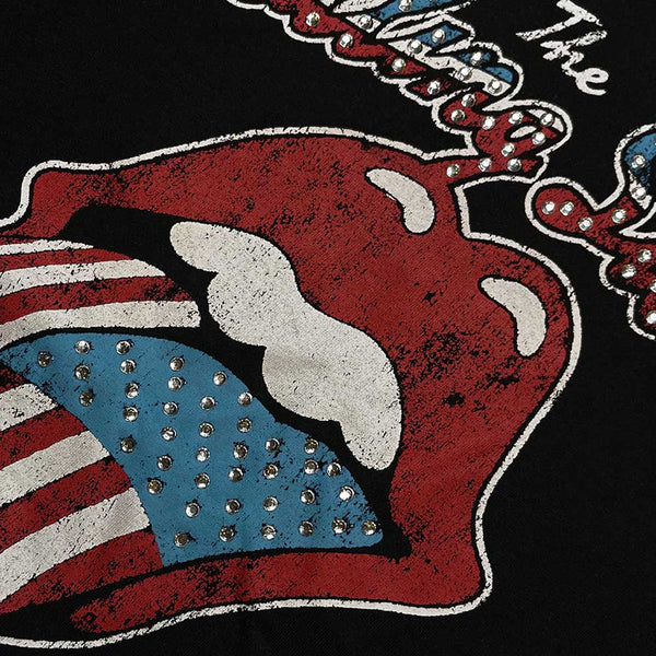 The Rolling Stones | Official Band T-Shirt | USA Tongue (Diamante)