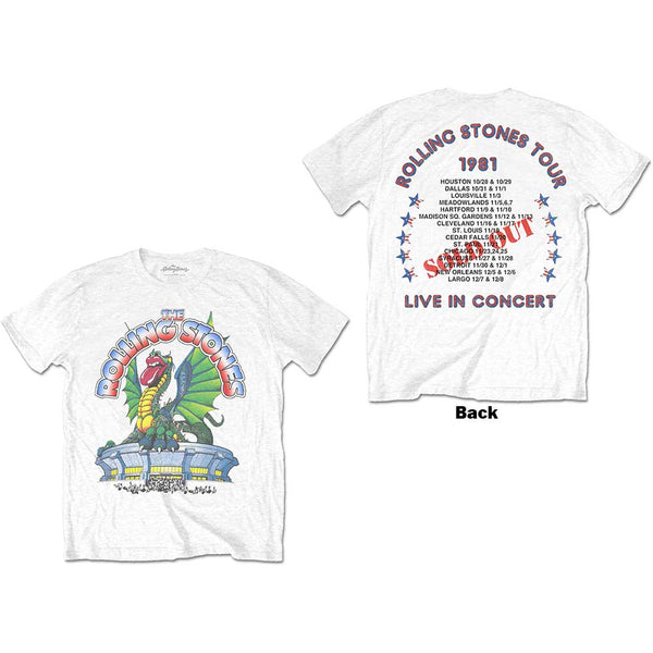 The Rolling Stones Unisex T-Shirt: 81 Tour Dragon (Back Print)