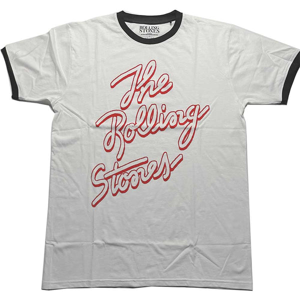 The Rolling Stones Unisex Ringer T-Shirt: Signature Logo