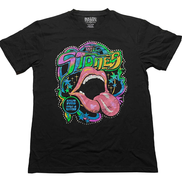 The Rolling Stones | Official Band T-Shirt | Some Girls Neon Tongue (Diamante)