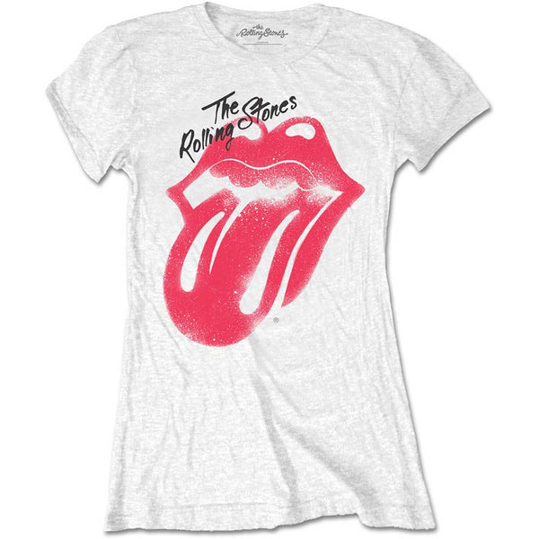 The Rolling Stones Ladies Fashion T-Shirt: Spray Tongue