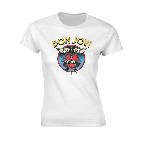 Bon Jovi Ladies T-shirt: Heart '83