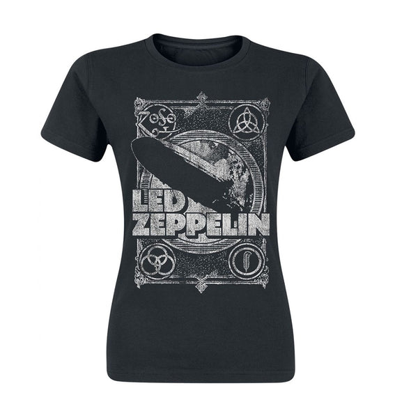 Led Zeppelin Ladies T-shirt: Vintage Print Lz1