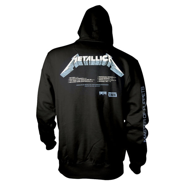 Metallica Unisex Hooded Top: Master Of Puppets Tracks (back print)