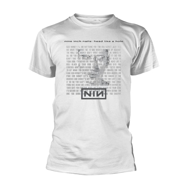 Nine Inch Nails Unisex T-shirt: Head Like A Hole (White)