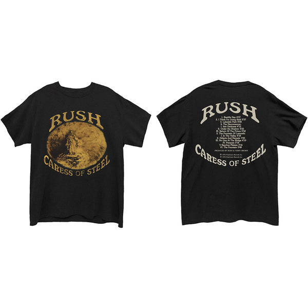 Rush | Official Band T-Shirt | Caress of Steel (Back Print)