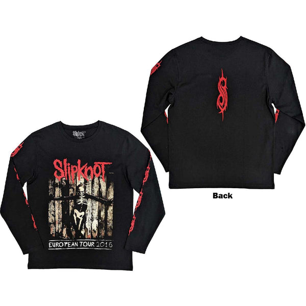 Slipknot Unisex | Official Band Long Sleeve T-Shirt | Skeleton Flag (Back & Sleeve Print)