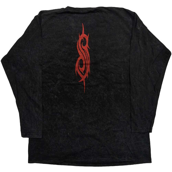 Slipknot Unisex Long Sleeved T-Shirt: Patched Up (Back Print/Dip-Dye)