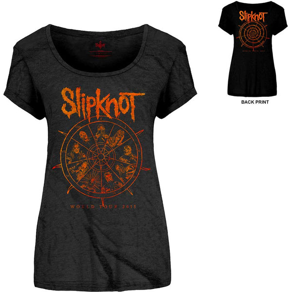 Slipknot Ladies T-Shirt: The Wheel (Back Print)