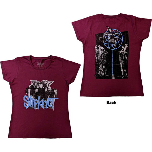 Slipknot Ladies T-Shirt: Goat Logo Demon (Back Print)