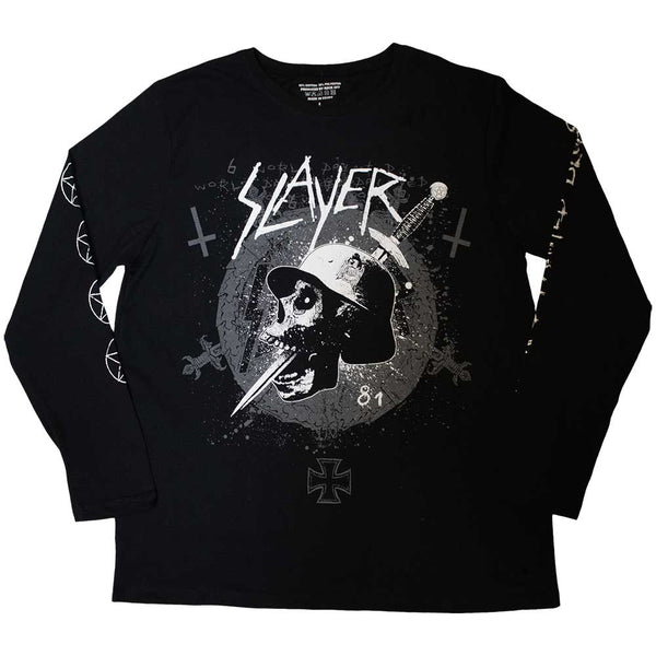 Slayer| Official Band Long Sleeve T-Shirt | Dagger Skull (Sleeve Print)