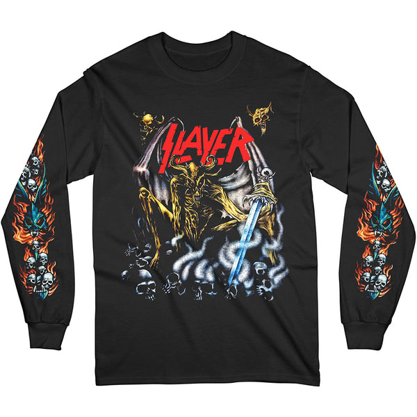 Slayer Unisex Long Sleeved T-Shirt: Airbrush Demon (Arm Prints)