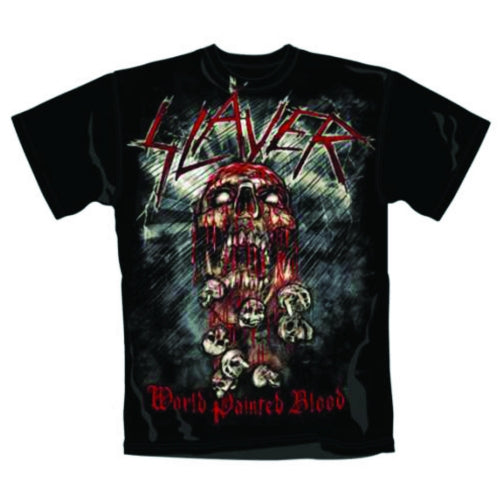 Slayer | Official Band T-Shirt | World Painted Blood Skull