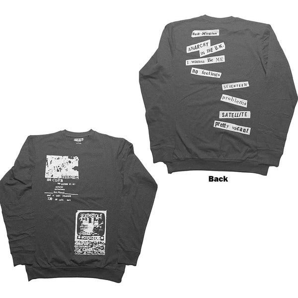 The Sex Pistols Unisex Long Sleeve T-Shirt: 100 Club (Back Print)