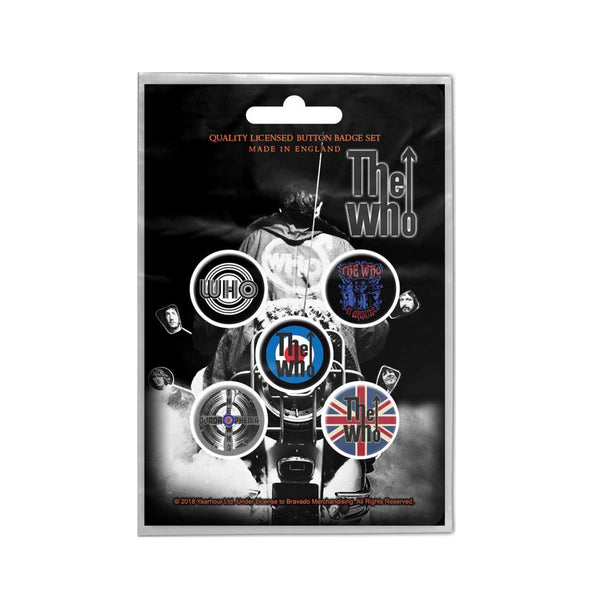 The Who Gift Set with Travel Mug, 2 x Fridge Magnets, 5 x Button Badges, Keychain