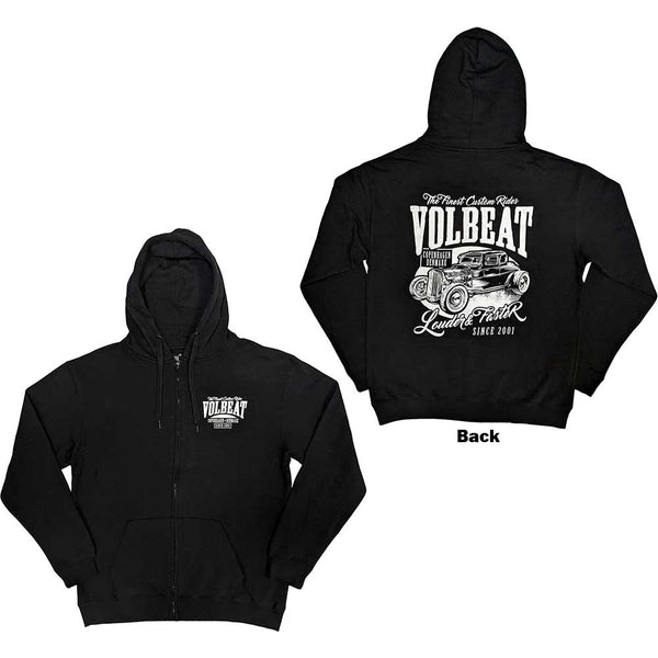 Volbeat | Official Band Zipped Hoodie | Louder and Faster (Back Print)