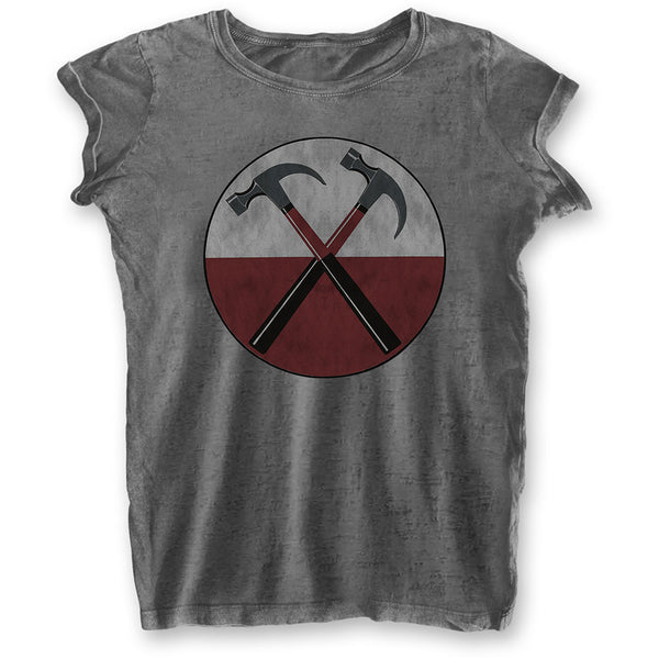 Pink Floyd Ladies T-Shirt: The Wall Hammers (Burn Out)