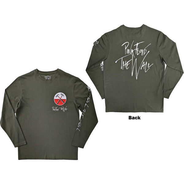 Pink Floyd | Official Band Long Sleeve T-Shirt | The Wall Hammers Logo (Back & Sleeve Print)