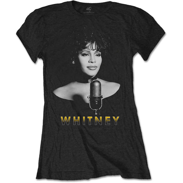 Whitney Houston Ladies T-Shirt: & White Photo