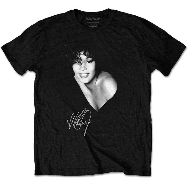 Whitney Houston | Official Band T-Shirt | B&W Photo