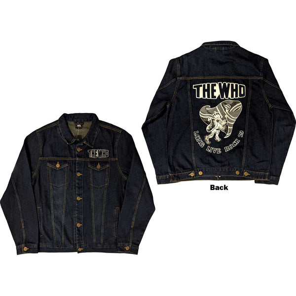 The Who Unisex Denim Jacket: Long Live Rock (Back Print)