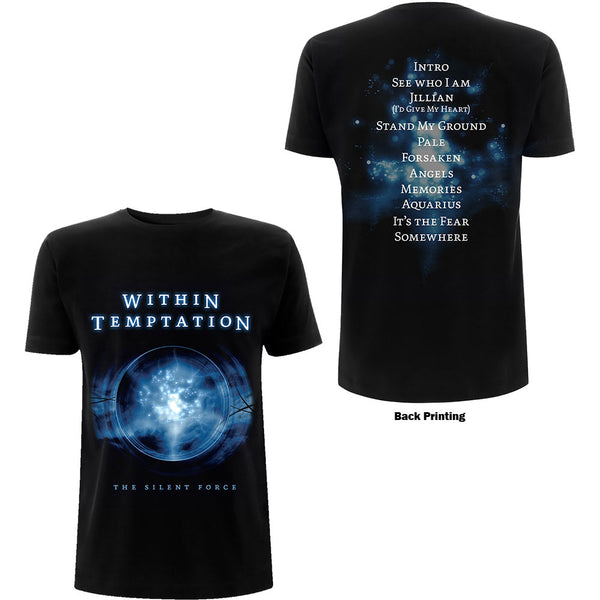 Within Temptation | Official Band T-Shirt | Silent Force Tracks (Back Print)